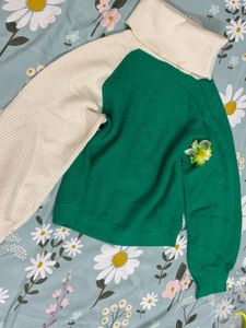Chic Colorblock Turtleneck Sweater