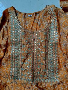 Designer Orange Kurta Set with Pants