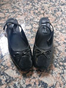 Black Patent Bow Heels