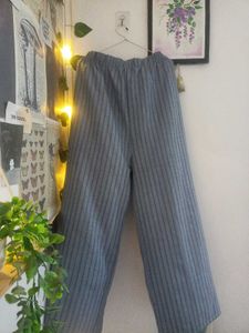 Grey Striped Palazzo Pants