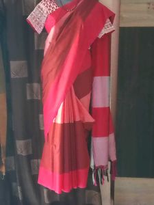 2-SareesCombo-New Maroon&amp;Blue+With+RedBorder Cott