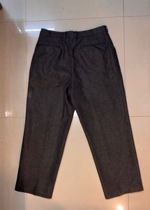 Classic Grey Pleated Korean Formal Trousers