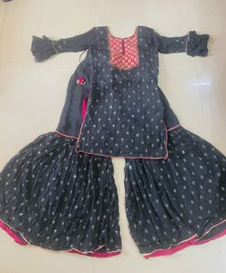 Embroidered Sharara Set with Dupatta
