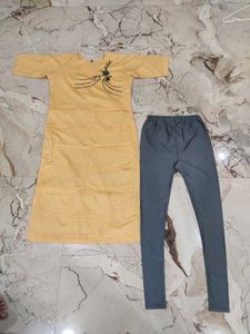 Yellow Embroidered Kurta