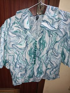Blue And White Mix Colour Top For Woman