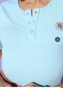 Blue Ribbed Daisy Top Dressberry