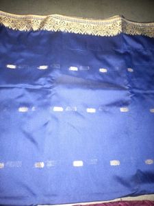 Elegant Blue Saree with Gold Border