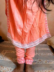 Peach Kurta with Leggings Set