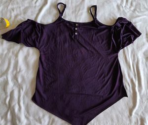 Cold Shoulder Purple Top