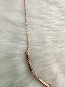 92.5 Sterling Silver Rose Gold Choker WTh Hallmark