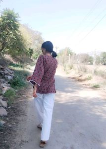 Maroon Paisley Print Kurta