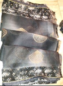 Saree Black Grey