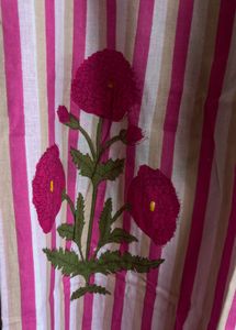 Vibrant Pink Striped Kurta with Floral Print
