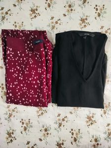 2 top Vero Moda Black &amp; Quiero in Maroon ✨