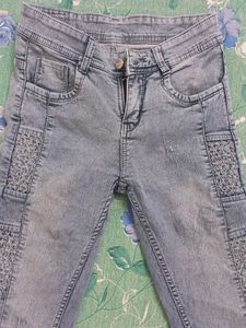 Light Wash Embroidered Jeans