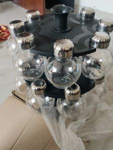 Rotating Spice Rack with Jars