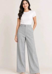 High-Waisted Wide-Leg Trousers