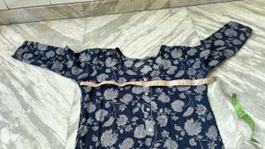 Blue Floral Print Kurta