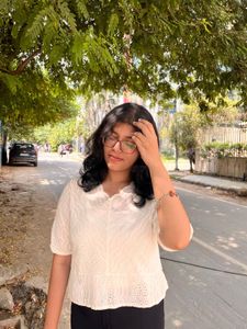 Chic White Eyelet Top