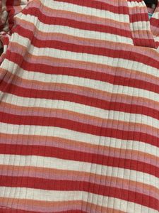 Striped Cropped Collared Top