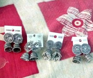 Combo set of 4 Oxidized Silver Classy Earrings..