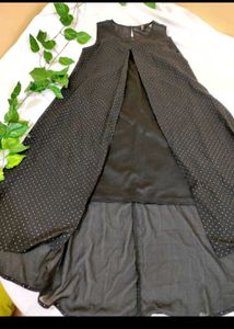 Chic Black Sleeveless Polka Dot Dress