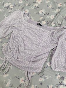 Chic Lavender Polka Dot Top