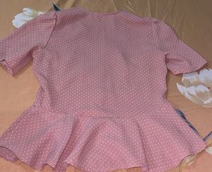 Cute Polka Dot Button-Up Blouse