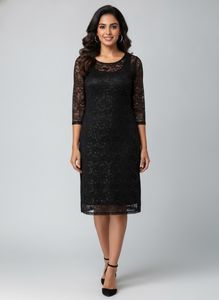 stylish korean mesh knee length dress