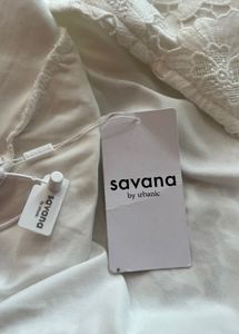 White lace bow dress with tags