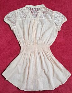 Y2k Vintage Sheer Lace Button-Up Top