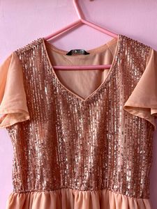 Sparkly Peach Occasion Dress