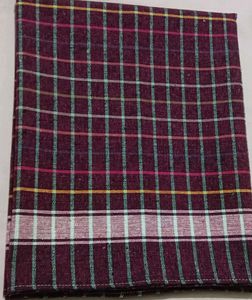 Maroon Checkered  Bath Cotton Towel