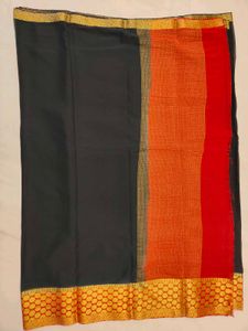 Black Chiffon Saree with Zari Border |