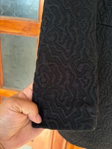 Chic Black Textured Dress Coat