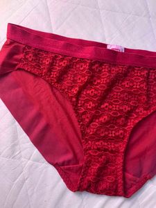 Red Lace Trim Briefs