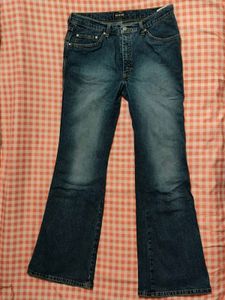 🍒ɞ˚‧｡⋆ y2k blue flare jeans