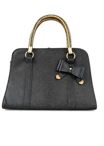 Black Satchel Handbag with Bow