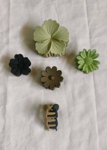 Cute Flower Hair Claw Clips Set
