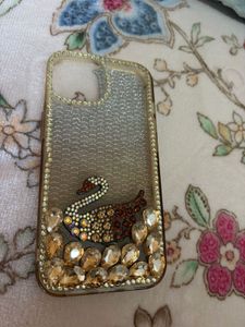 Swan Rhinestone Phone Case iphone 13,14,15