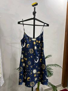 Celestial Y2K Inspired Print Slip Dress