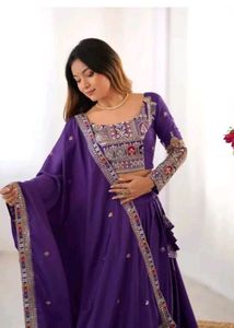 Unstitched Embroidered Lehenga Choli