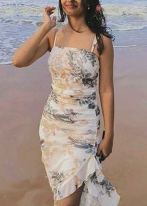 Floral Print Ruched Dress