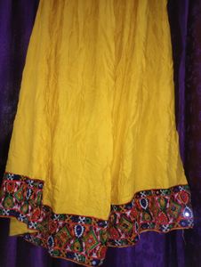 Vibrant Yellow Embroidered Ethnic Skirt