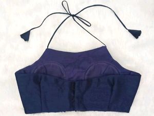 Padded Halter Neck Back Hook Blouse
