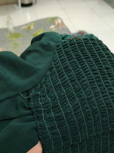 Chic Green Crocheted Crop Top