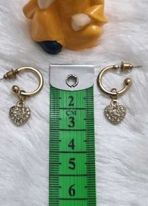 Sparkling Heart Hoop Earrings