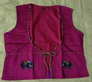 Vibrant Pink Elephant Embroidered Vest