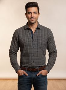 Stylish Men's Printed Button-Down Shirt