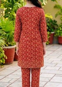 Punjabi Red kurti and pant set